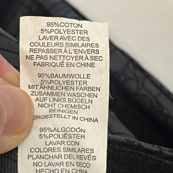 PrettyLittleThing Womens 10 Black Coated Croc Denim Flared Pants Drawstring - Picture 6 of 11